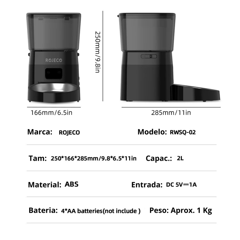 Alimentador Automático para Pets: Controle Inteligente para Gatos e Cães - Versão com Botão
