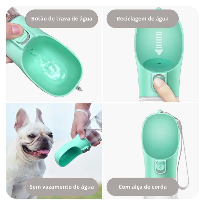 Garrafa de Água Portátil Antivazamento para Cães e Gatos