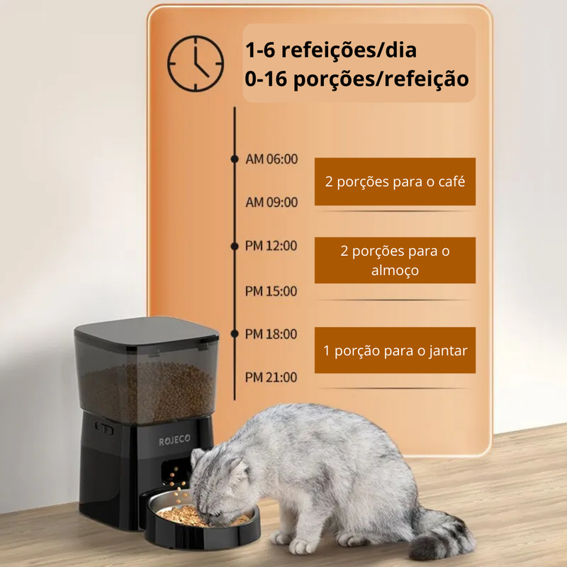 Alimentador Automático para Pets: Controle Inteligente para Gatos e Cães - Versão com Botão