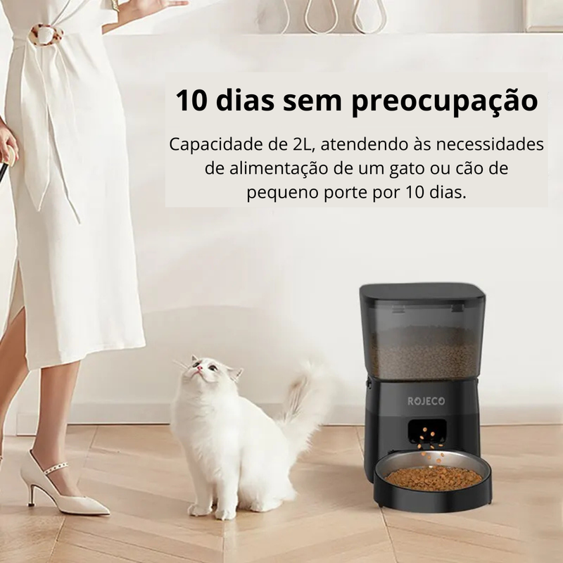 Alimentador Automático para Pets: Controle Inteligente para Gatos e Cães - Versão com Botão