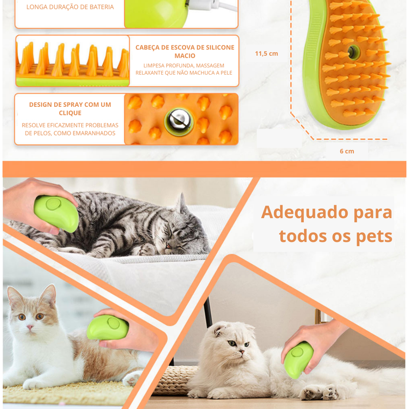 Escova a Vapor para Gatos