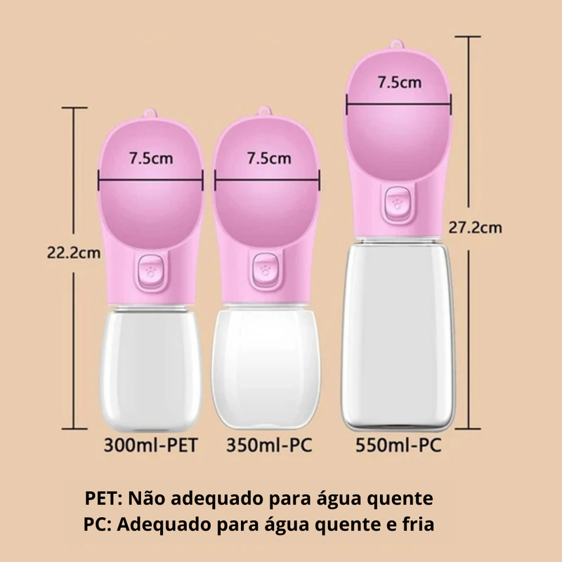 Garrafa de Água Portátil Antivazamento para Cães e Gatos