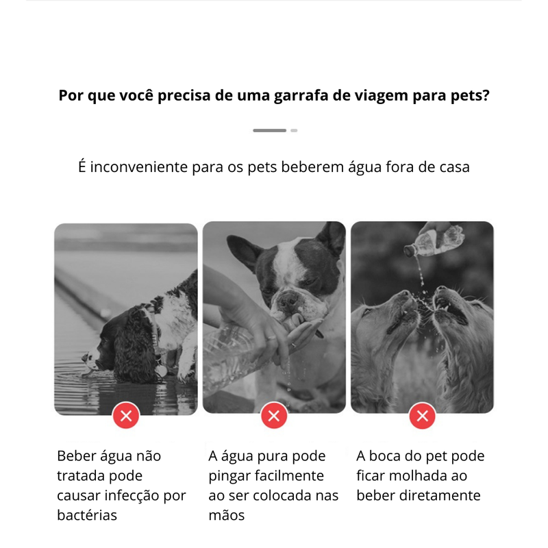 Garrafa de Água Portátil Antivazamento para Cães e Gatos