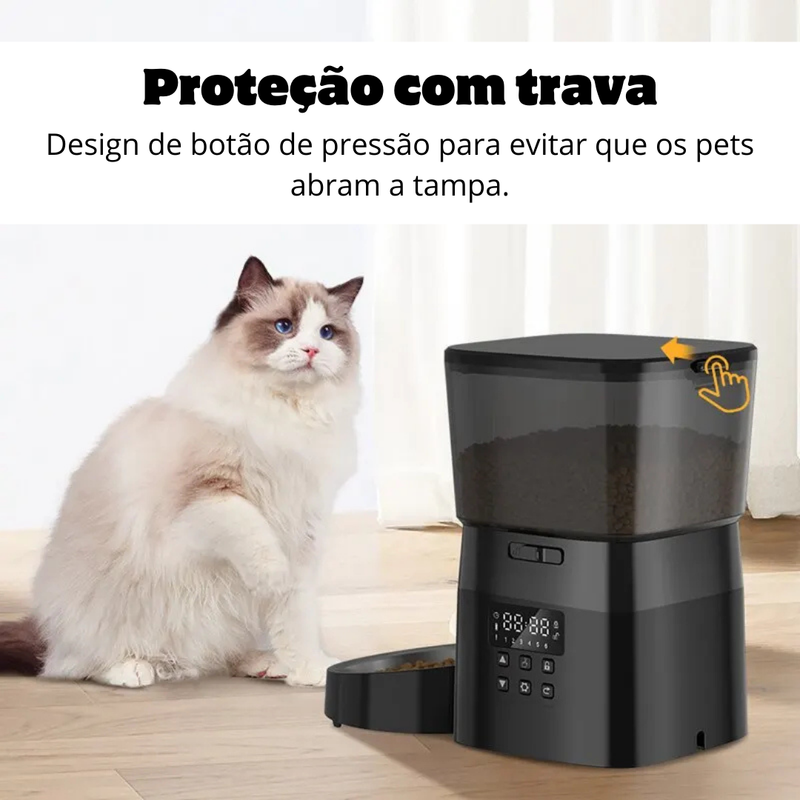 Alimentador Automático para Pets: Controle Inteligente para Gatos e Cães - Versão com Botão